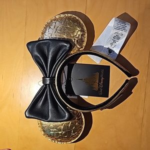 Disney 50th Loungefly Ears, black and gold.